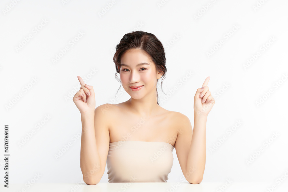 Beautiful young asian woman with clean fresh skin on white background, Face care, Facial treatment, Cosmetology, beauty and spa, Asian women portrait. Beautiful young asian woman with clean fresh skin on white background, Face care, Facial treatment, Cosmetology, beauty and spa, Asian women portrait.