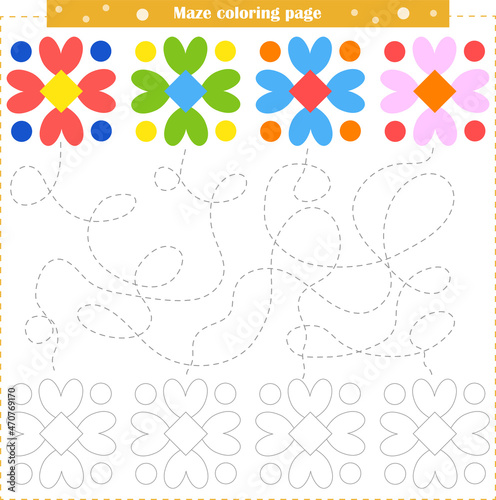  Logic game for children. Go through the 
