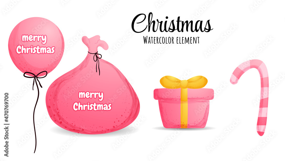 Obraz premium Cute christmas watercolor element