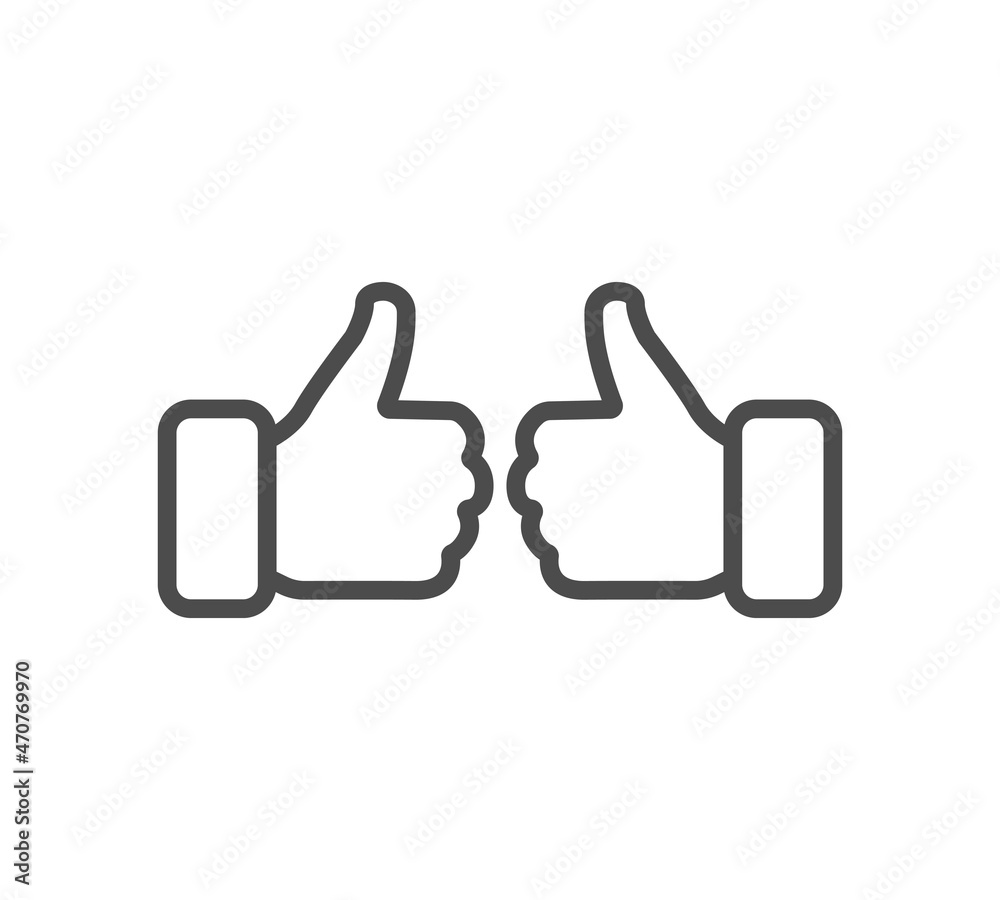 Vector thumbs up icon. Like concept. Premium quality graphic design. Modern signs, outline symbols collection, simple thin line icons set for websites, web design, mobile app, infographics Vector thumbs up icon. Like concept. Premium quality graphic design. Modern signs, outline symbols collection, simple thin line icons set for websites, web design, mobile app, infographics