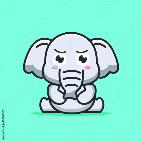 sad cute elephant 