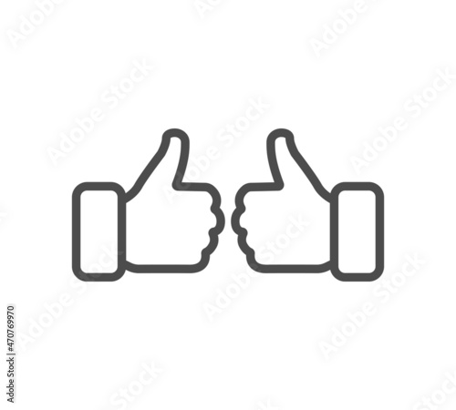 Vector thumbs up icon. Like concept. Premium quality graphic design. Modern signs, outline symbols collection, simple thin line icons set for websites, web design, mobile app, infographics