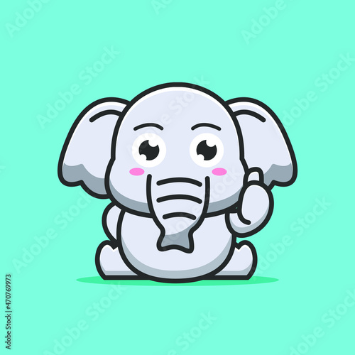 cute elephant thumbs up