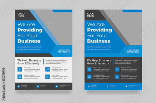 Corporate Business Flyer template poster banner brochure cover design layout background, two colors scheme, vector template in A4 size - Vector