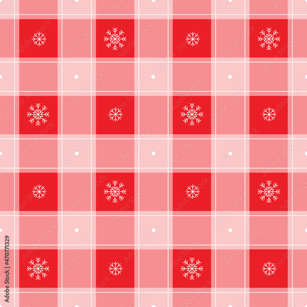Cute Minimal Merry Christmas Snowflake Red Checkered Gingham Pattern Editable Stroke. Cartoon Illustration, Mat, Fabric, Textile, Scarf, Wrapping Paper. Cute Minimal Merry Christmas Snowflake Red Checkered Gingham Pattern Editable Stroke. Cartoon Illustration, Mat, Fabric, Textile, Scarf, Wrapping Paper.