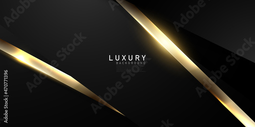 the splendor of luxury black gold poster on abstract background with dynamic
