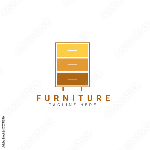 Furniture logo template, vector illustration
