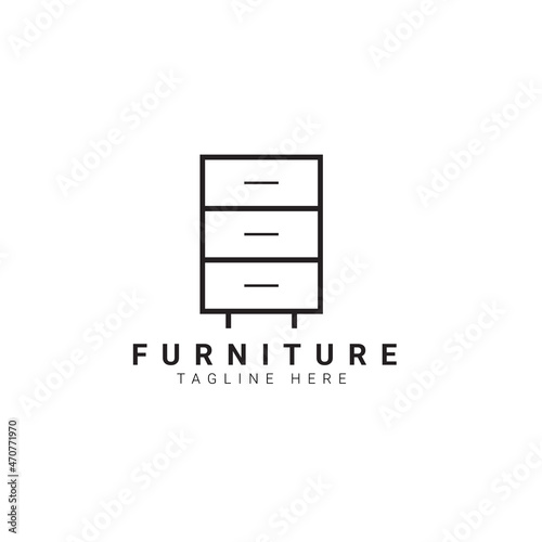 Furniture logo template, vector illustration