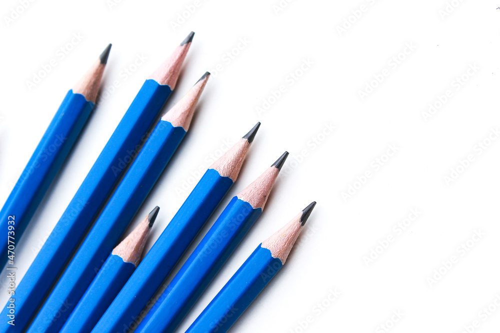 Blue pencil over white background. Stationery concepts. Blue pencil over white background. Stationery concepts.