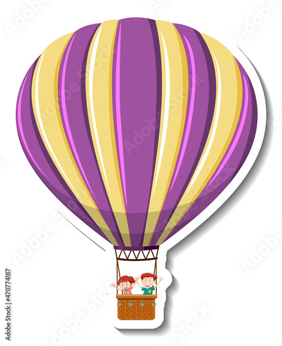 Hot air balloon cartoon sticker