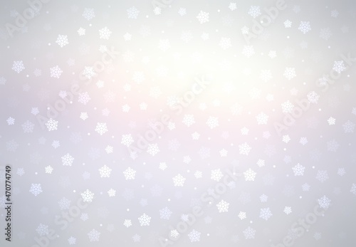 Winter white background decorated snowflakes. Subtle pattern. Pastel empty decorative template.