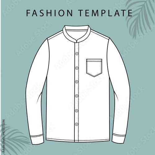 SHIRT FASHION FLAT SKETCH TEMPLATE
