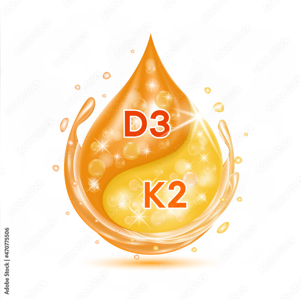 Drop Vitamin D3 And K2 For Bone Health Pharmaceutical Capsule With
