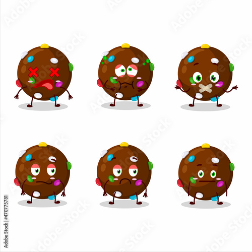 Chocolate candy cartoon character with nope expression