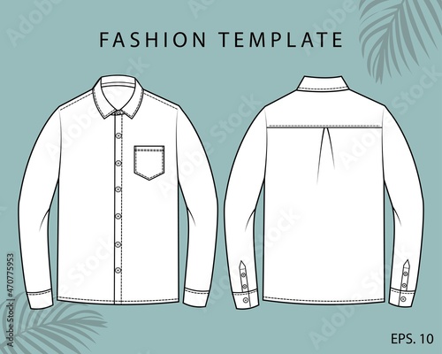 SHIRT FASHION FLAT SKETCH TEMPLATE