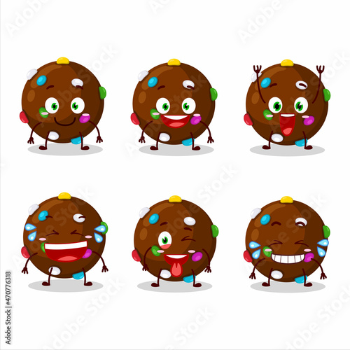 Cartoon character of chocolate candy with smile expression