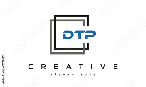 DTP square frame three letters logo design