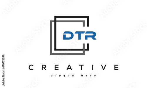 DTR square frame three letters logo design photo