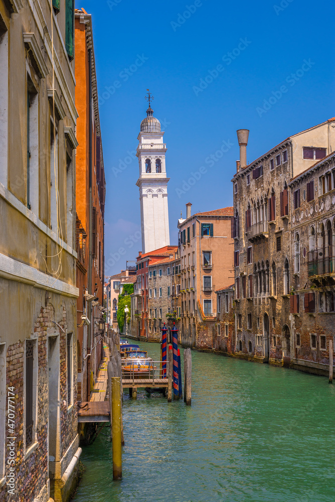 A channel in Venice on a summer day, Italy