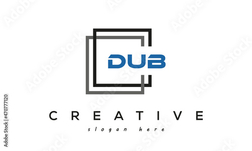 DUB square frame three letters logo design
