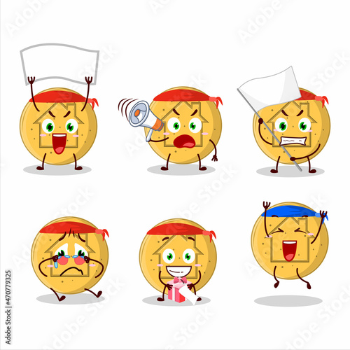 Mascot design style of dalgona candy house character as an attractive supporter