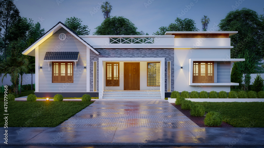 3d illustration of a newly built luxury home 3d illustration of a newly built luxury home