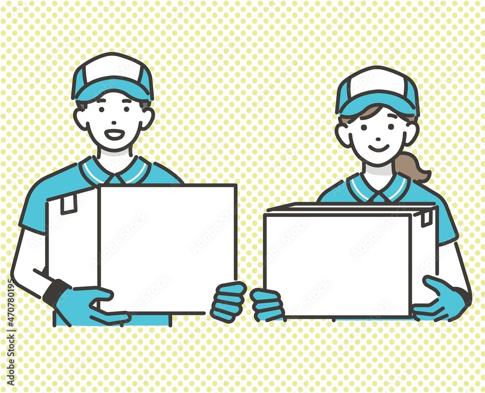 荷物 段ボール を持つ男女の引っ越し業者のベクターイラスト素材 引越し 業者 段ボール Stock ベクター Adobe Stock 荷物 段ボール を持つ男女の引っ越し業者のベクターイラスト素材 引越し 業者 段ボール Stock ベクター Adobe Stock