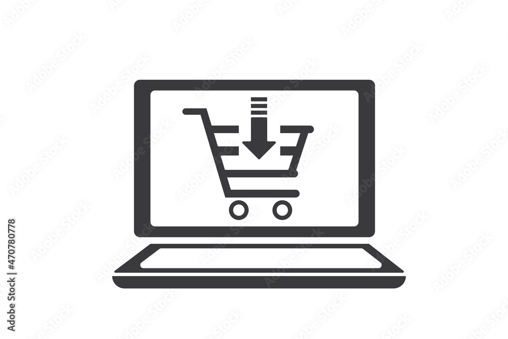 Online shopping vector icon on white background for website, application, printing, document, poster design, etc. vector EPS10 Online shopping vector icon on white background for website, application, printing, document, poster design, etc. vector EPS10