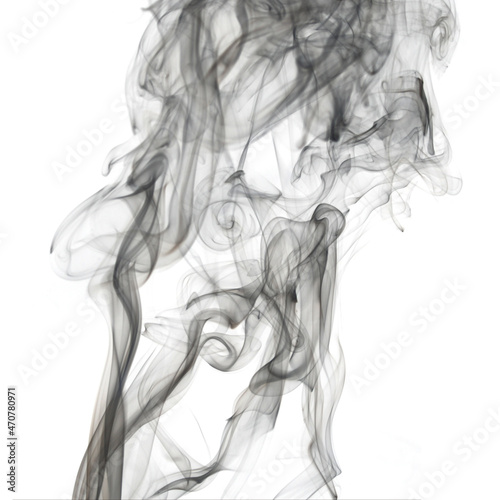 Fototapeta Naklejka Na Ścianę i Meble -  black abstract wavy smoke with white background