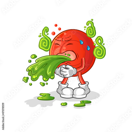 blood cell throw up cartoon. cartoon mascot vector