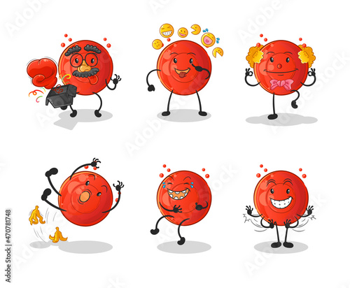 blood cell comedy set character. cartoon mascot vector