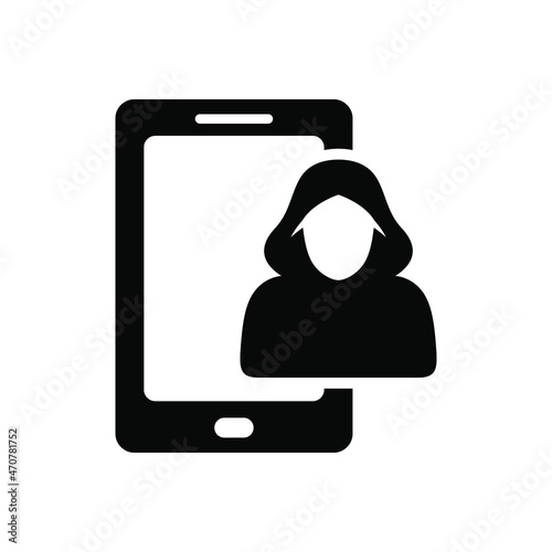 Mobile phone hacker icon