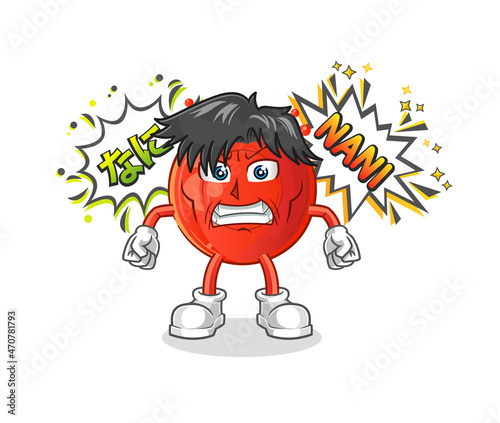 blood cell anime angry vector. cartoon character