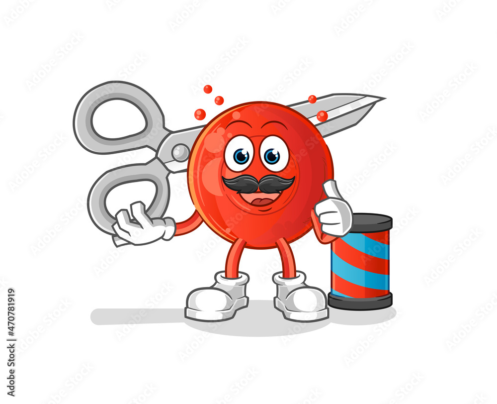 blood cell barber cartoon. cartoon mascot vector