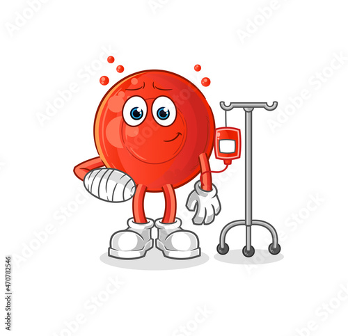 blood cell sick in IV illustration. character vector