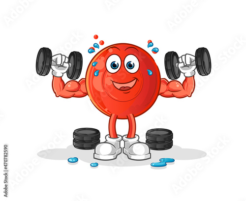 blood cell weight training illustration. character vector
