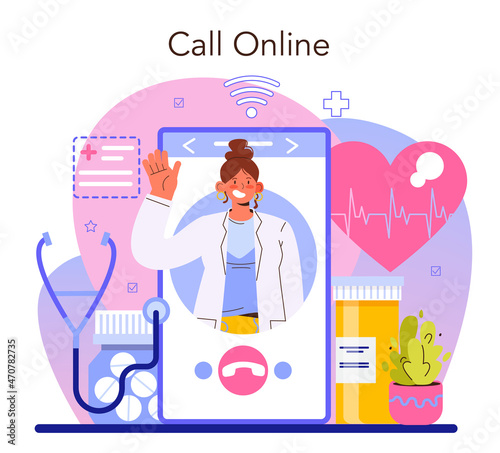Cardiologist online service or platform. Heart medical diagnostic