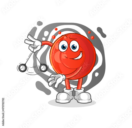 blood cell hypnotizing cartoon. cartoon mascot vector © dataimasu