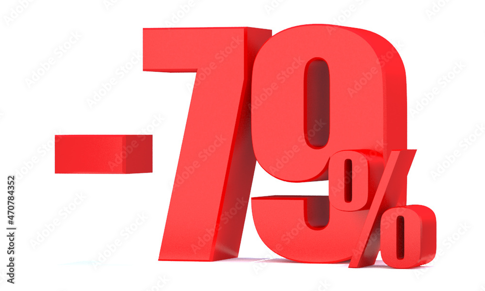Minus 79 Percent off 3d Sign on White Background Minus 79 Percent off 3d Sign on White Background