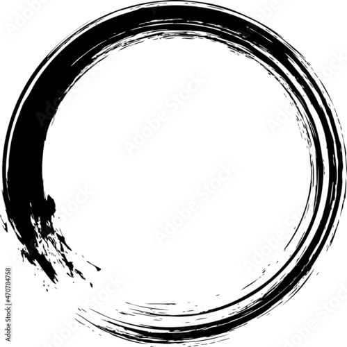 筆で描いた円　丸