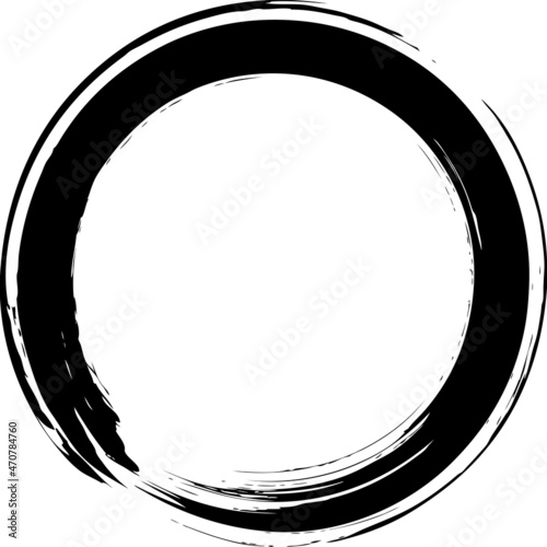 筆で描いた円　丸