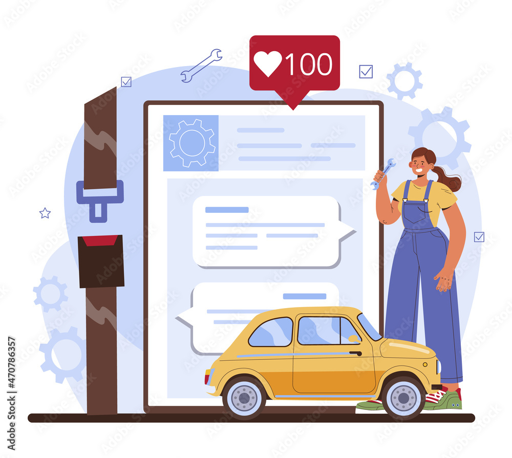 Car repair service online service or platform. Mechanic check Car repair service online service or platform. Mechanic check
