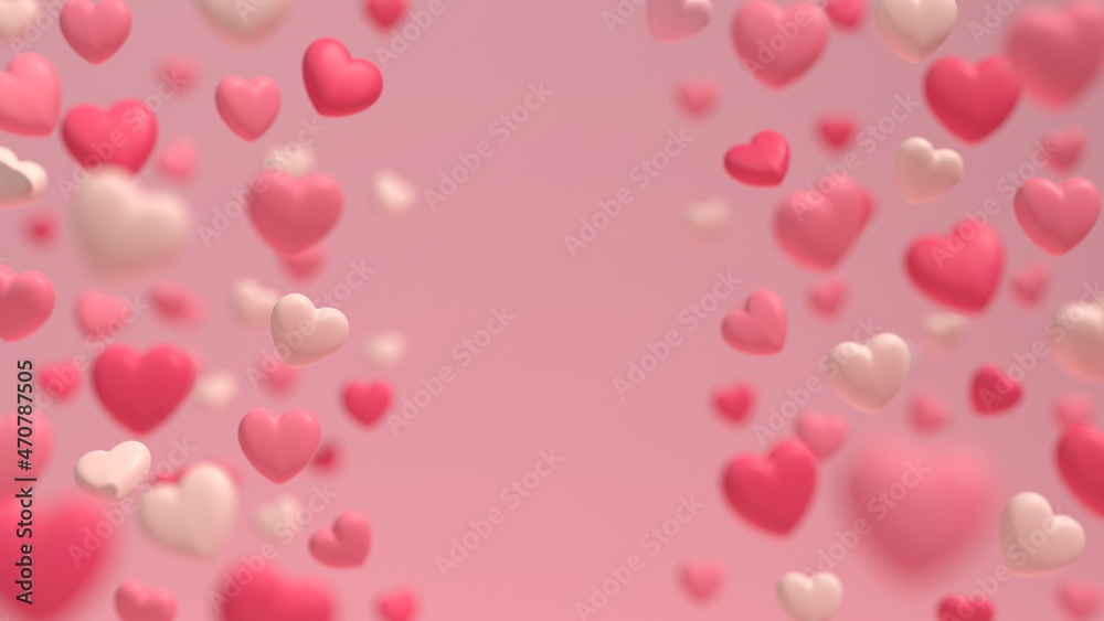 Valentine's day background. 3D valentine illustration with love shape. 3D rendering