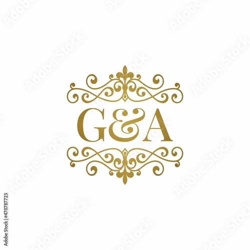 G&A iniitial ampersand ornament gold logo