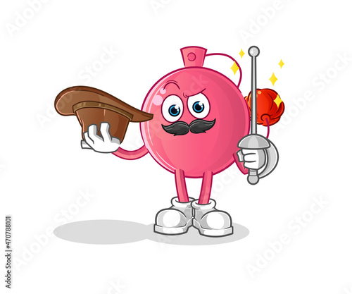 perfume fencer character. cartoon mascot vector