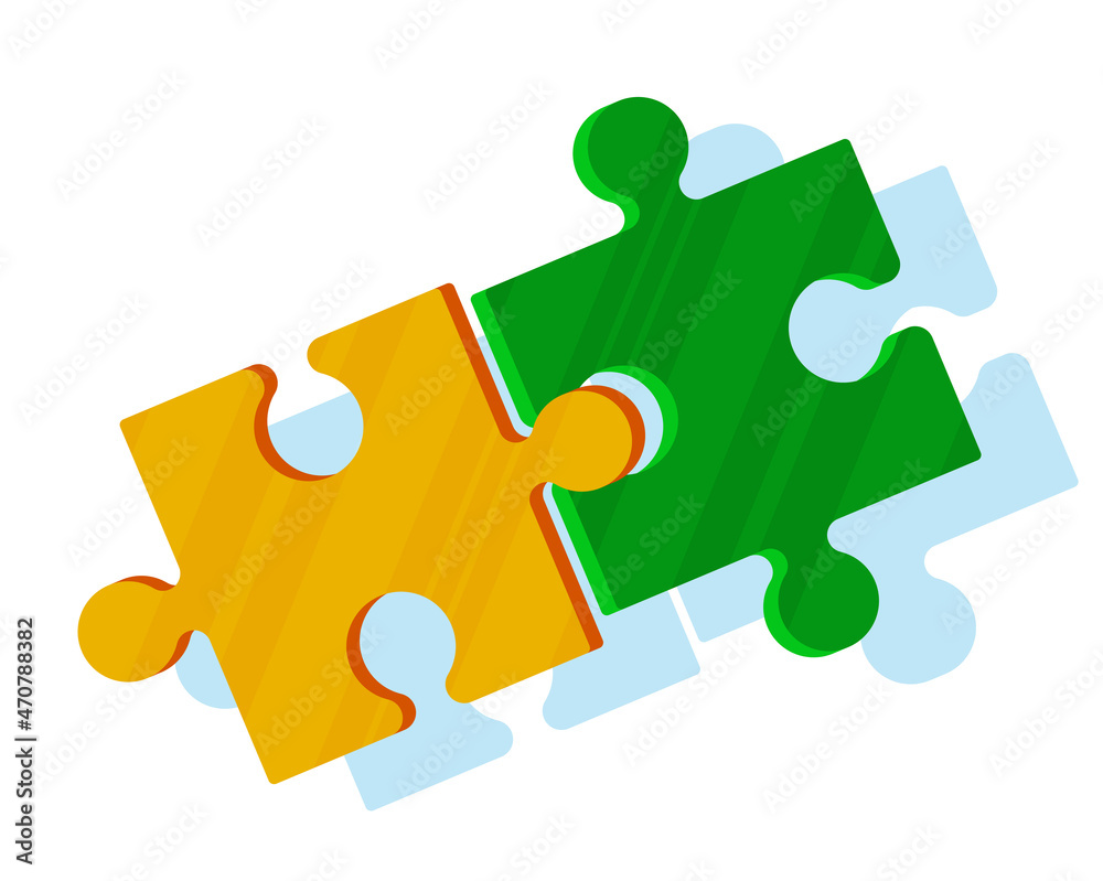 Connecting Puzzle Pieces. Symbol of Teamwork, Cooperation, Partnership. Business Strategy and Solution, Team Work Concept. Cartoon Flat Vector Illustration Connecting Puzzle Pieces. Symbol of Teamwork, Cooperation, Partnership. Business Strategy and Solution, Team Work Concept. Cartoon Flat Vector Illustration