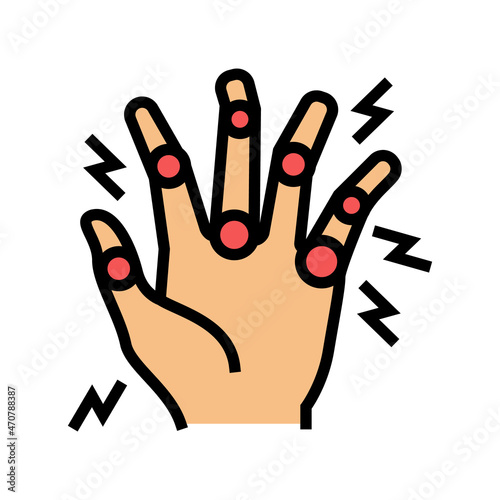 rheumatoid arthritis color icon vector. rheumatoid arthritis sign. isolated symbol illustration