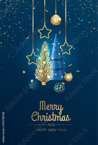 Realistic podium for winter and christmas design, sale. Greeting card, banner, poster, header for website