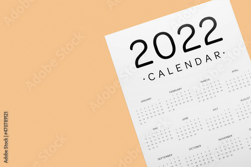 Paper calendar for year 202...