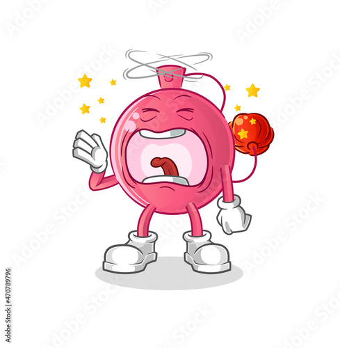 perfume yawn character. cartoon mascot vector